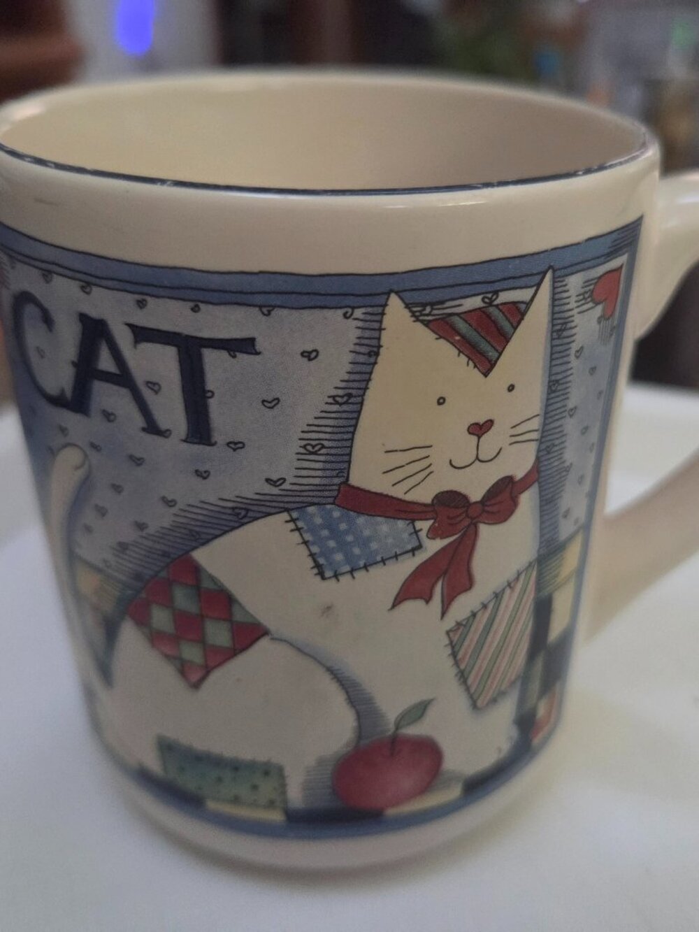 Susan Winget whimsical folk art cat mug